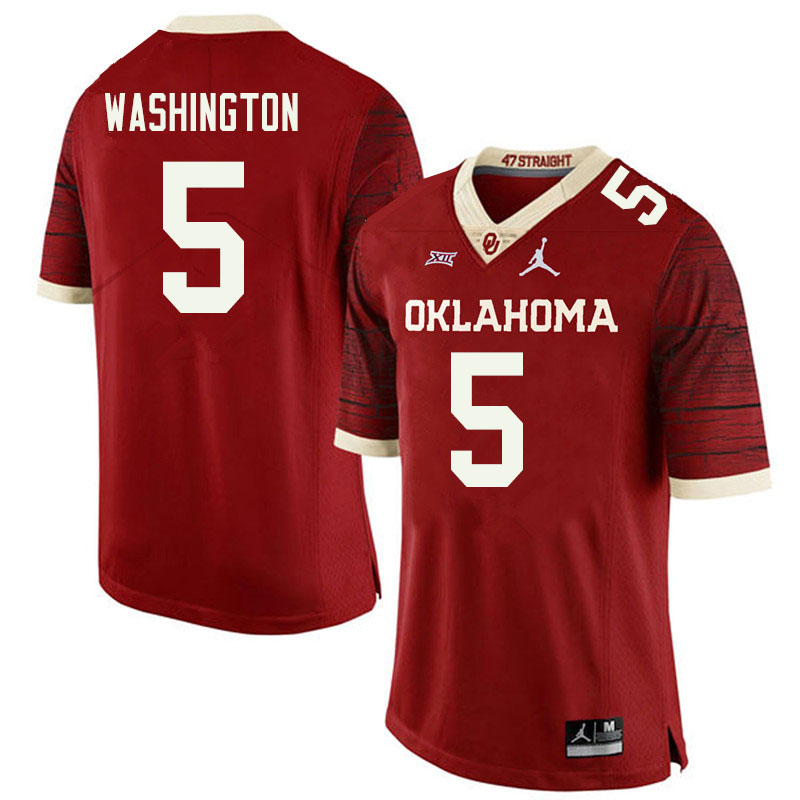 Jordan Brand Men #5 Woodi Washington Oklahoma Sooners College Football Jerseys Sale-Retro - Click Image to Close